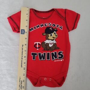 Infant/Baby Minnesota Twins 0/3 Months Teddy Bear Creeper One-Piece (Red) Team A